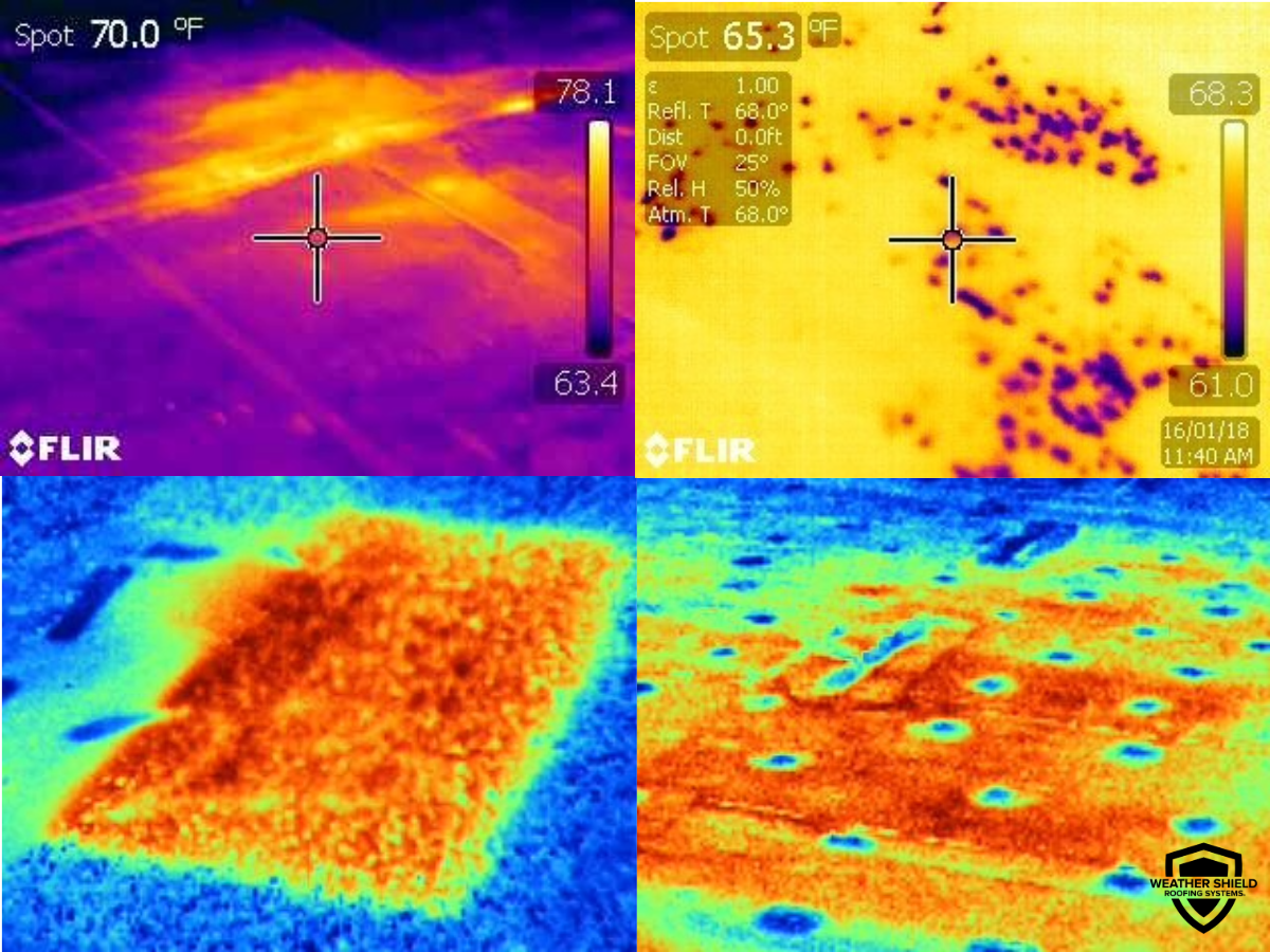 Sample images of infrared and nuclear scanning technology for better commercial roof inspections
